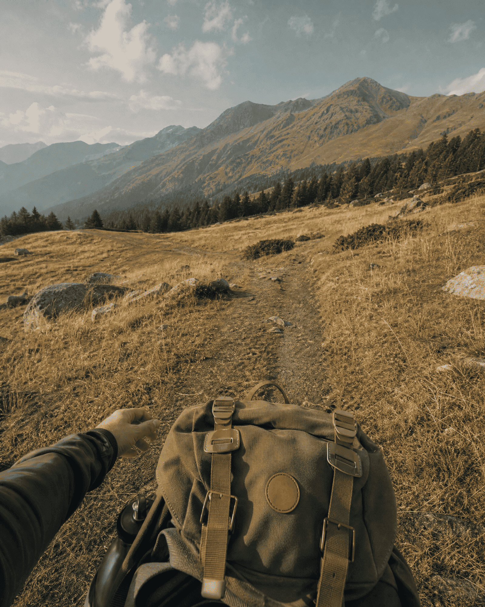 A mountain view from the day's journey