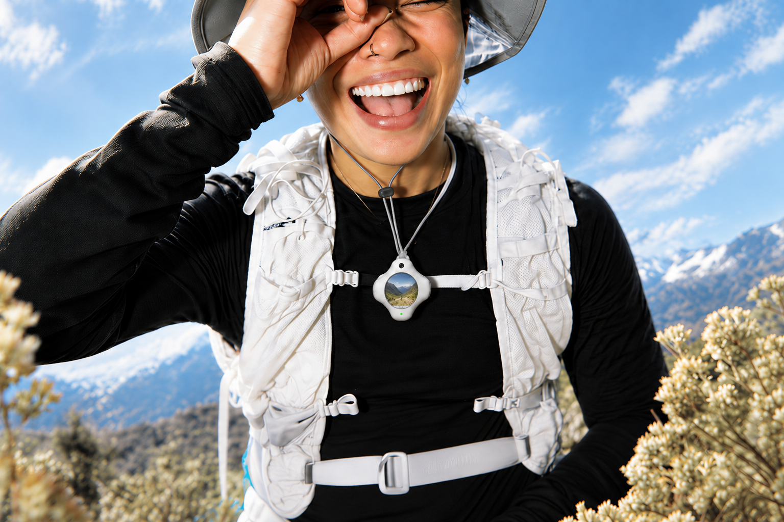 Souvi worn on a hiking journey in the mountains